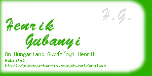 henrik gubanyi business card